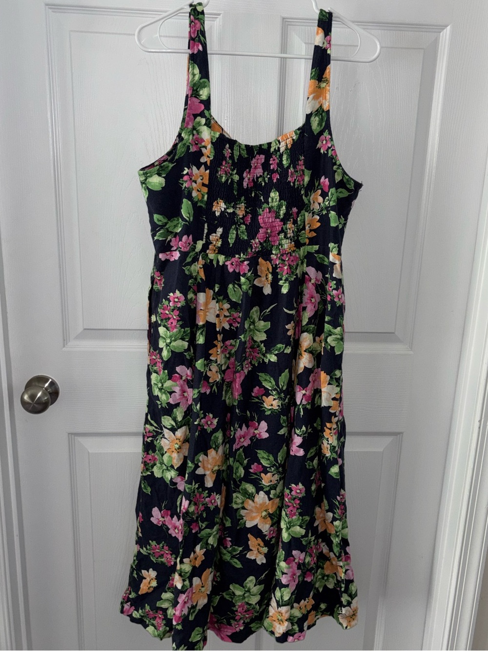 Old Navy Floral Summer Sundress Linen Blend Sz XL - Picture 2 of 3
